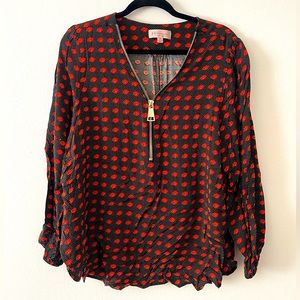 Philosophy Black & White Dot & Kisses Blouse